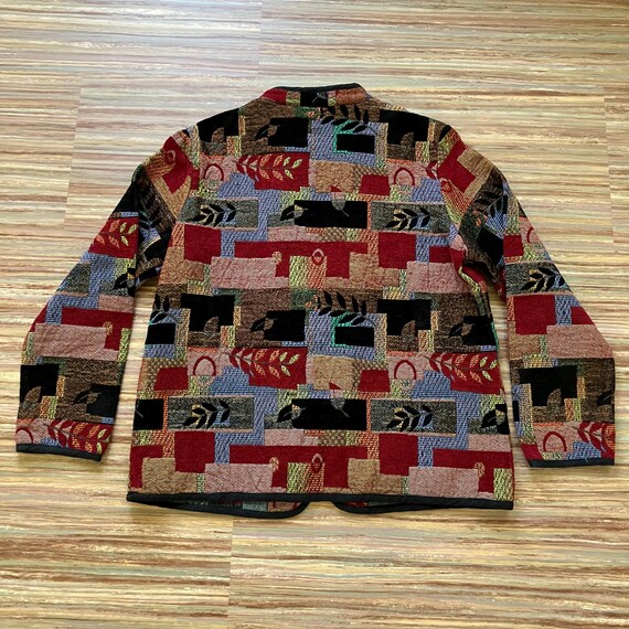 Textured Chenille Patchwork Tapestry Jacket Vinta… - image 6