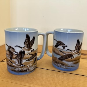 Otagiri Canada Geese Coffee Mugs Set of 2 Vintage Made in Japan 8 oz Ceramic Mug