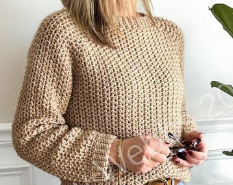 CROCHET PATTERN, The Cashtan Sweater by Ruby Webbs, Crochet Top Pattern