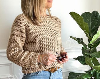 CROCHET PATTERN, The Cashtan Sweater by Ruby Webbs, Crochet Top Pattern
