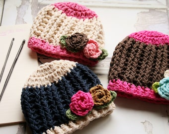 Crochet Hat Pattern, Baby Girl Crochet Hat Pattern, Baby Girl Pattern, Newborn Girl, Photo Prop, Crochet Pattern, Pattern,