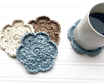 Crochet Coaster Pattern, Summer Blooms Coaster, Beginner Crochet Pattern with full YouTube tutorial