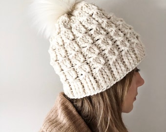 CROCHET PATTERN, The Brigette Beanie, Crochet Beanie Pattern, Cables, Crochet Hat Pattern, Crochet, Craft Supply, Crochet Pattern, Hat