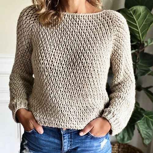 Crochet Pattern Women's Lacy Sweater - Etsy