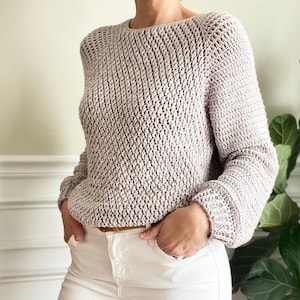 CROCHET PATTERN, The Ellery Top Down Sweater, Women's Crochet Sweater Pattern, Crochet Pattern, Crochet, Pattern, Sweater zdjęcie 3