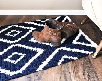 CROCHET PATTERN, Crochet Rug Pattern, Diamond Crochet Rug Pattern, Crochet, Patterns and Tutorials