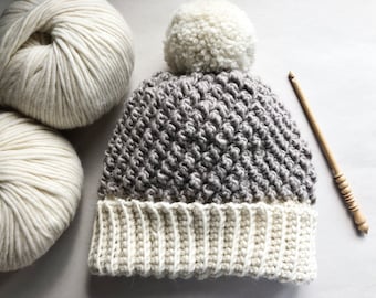 CROCHET PATTERN, The Davi Crochet Beanie Pattern, Double Brim Beanie, Crochet Hat Pattern, Crochet, Craft Supply, Crochet Pattern, Hat