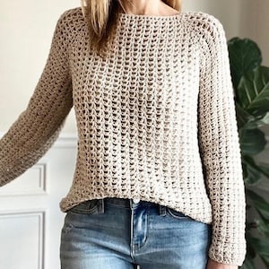 CROCHET PATTERN, The Brogan Top Down Sweater, Women's Crochet Sweater Pattern, Crochet Pattern, Crochet, Pattern, Sweater