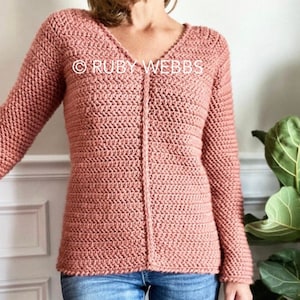 Top down v neck sweater pattern hot sale
