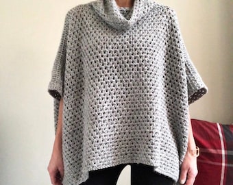 CROCHET PATTERN, The Park City Poncho, Crochet Poncho Pattern, Easy Poncho Pattern, Crochet Poncho Pattern, Crochet Sweater Pattern, Pattern