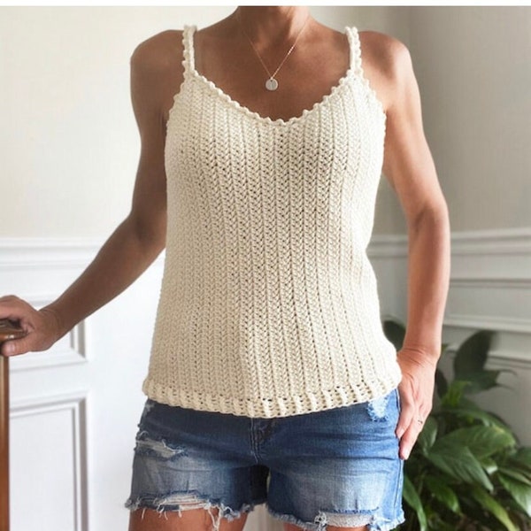 CROCHET PATTERN, The Juliette Top, Crochet top pattern, Easy crochet pattern, Summer top pattern, Crochet tank pattern, camisole pattern