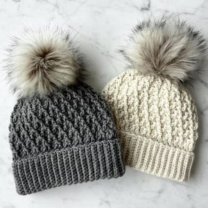 CROCHET PATTERN With Video, The Grayson Crochet Beanie in Four Sizes, Double-Brimmed Beanie, Crochet, Crochet Hat Pattern, Crochet