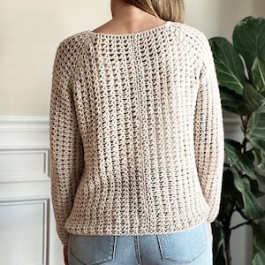 CROCHET PATTERN, The Brogan Top Down Sweater, Women's Crochet Sweater Pattern, Crochet Pattern, Crochet, Pattern, Sweater image 4