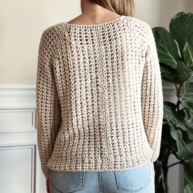 CROCHET PATTERN, The Brogan Top Down Sweater, Women's Crochet Sweater Pattern, Crochet Pattern, Crochet, Pattern, Sweater image 4