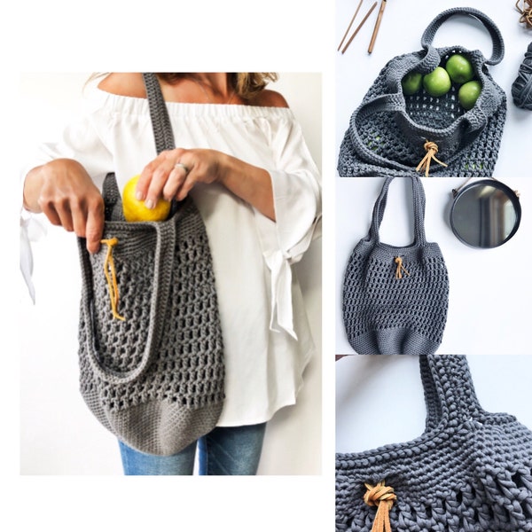 Crochet Pattern, The Edgewater Market Tote, Crochet Bag Pattern, Summer Bag Pattern, Market Bag Pattern, Pattern, Crochet