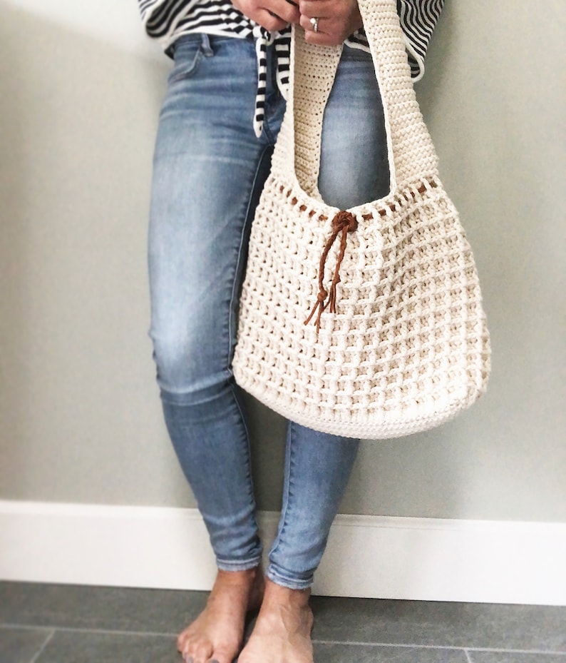 Crochet Bag Pattern, The Waffle Stitch Crochet Bag Pattern, Crochet Bag Pattern, Crochet Pattern, Summer Bag Pattern, Crochet Handbag Patter image 5