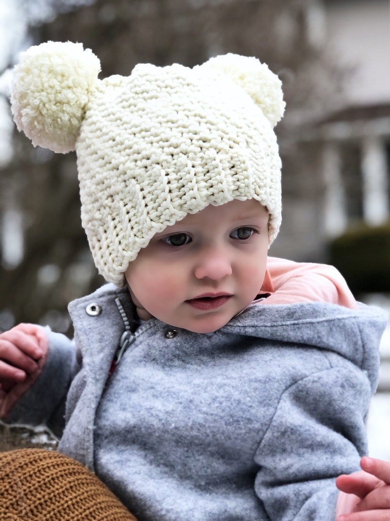 CROCHET PATTERN, Simple Seed Stitch Beanie, Crochet Baby and Toddler Hat Pattern, Easy Crochet Pattern image 1