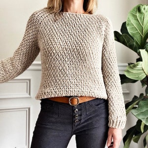 Bowen Top-Down Crochet Sweater Pattern, Women's DK Yarn (PDF Pattern) image 3