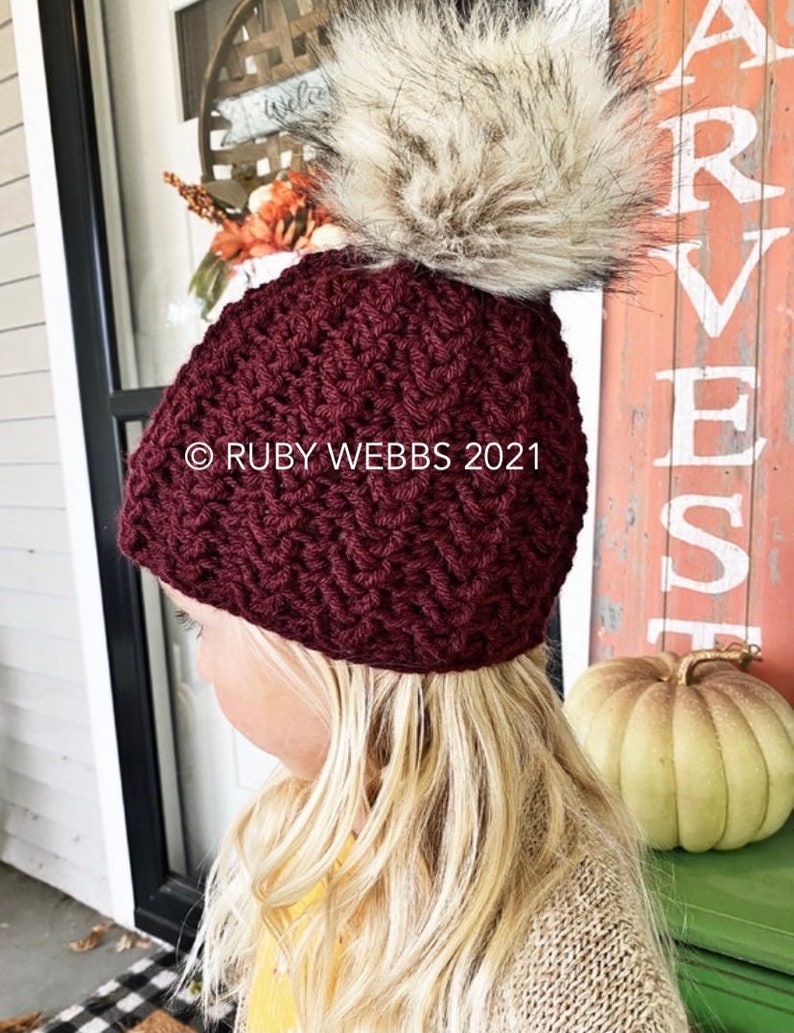 CROCHET PATTERN, The Emery Cluster Stitch Beanie Pattern, Double Brim Beanie, Brimless Beanie, Crochet Hat Pattern, Crochet Pattern image 7