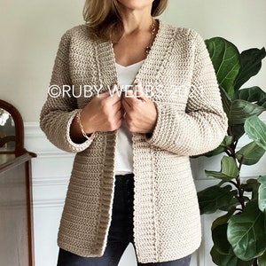 CROCHET PATTERN, The Callen Top Down Cardigan, Crochet Cardigan Pattern, Sweater Pattern image 3