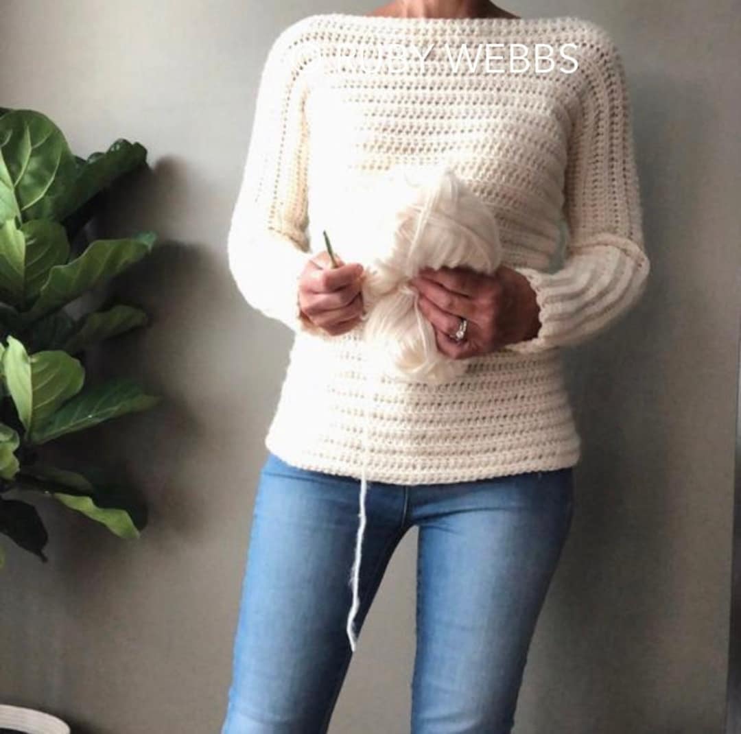 CROCHET PATTERN, the Breelyn Boatneck Sweater, Sweater CROCHET PATTERN, the Breelyn Boatneck Sweater, Sweater