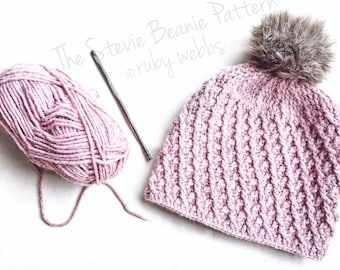 CROCHET PATTERN, The Stevie Crochet Beanie Pattern, Crochet Hat Pattern, Crochet, Craft Supply, DIY Hat Pattern, Hat Pattern