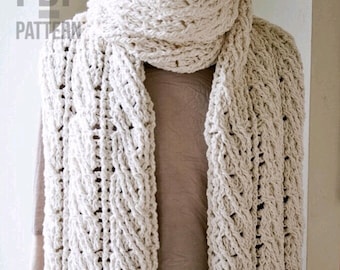 Crochet Scarf Pattern, The Sullivan Crochet Scarf Pattern, Women's Scarf Pattern, Crochet Pattern, Crochet Patterns, Chunky Cabled Scarf