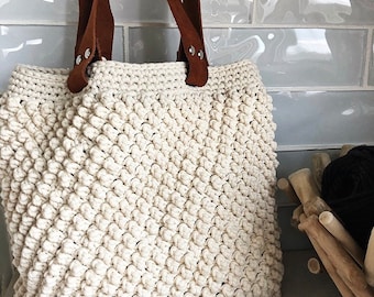 Crochet Bag Pattern, The Savannah Summer Tote in 2 Sizes, Crochet Handbag Pattern, Beach Bag Pattern, Crochet Purse Pattern