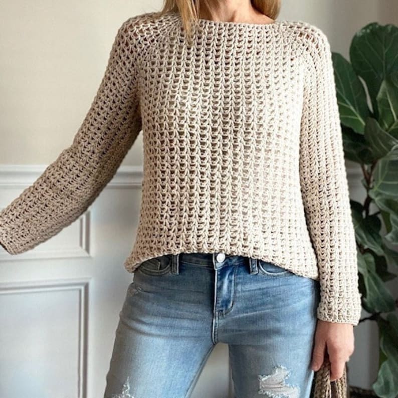 CROCHET PATTERN the Brogan Top Down Sweater Women's - Etsy Australia