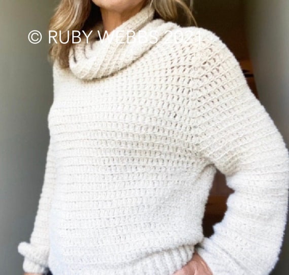 CROCHET PATTERN, the Brogan Top Down Sweater, Women's Crochet