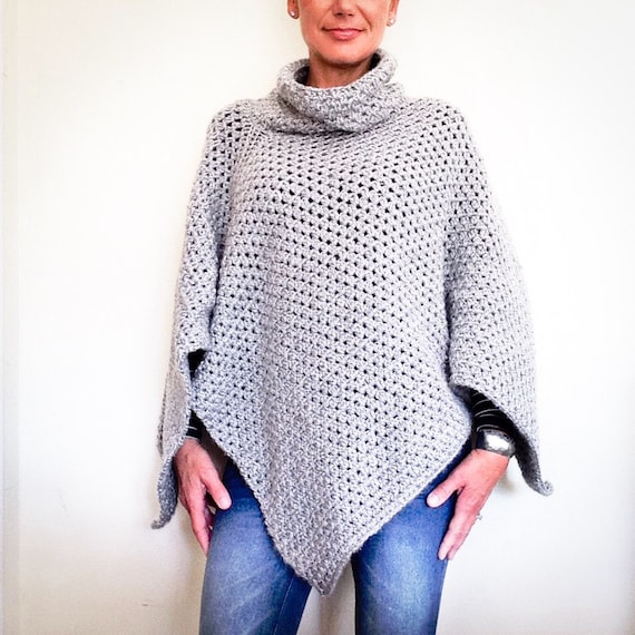 CROCHET PATTERN, the Park City Poncho, Crochet Poncho Pattern