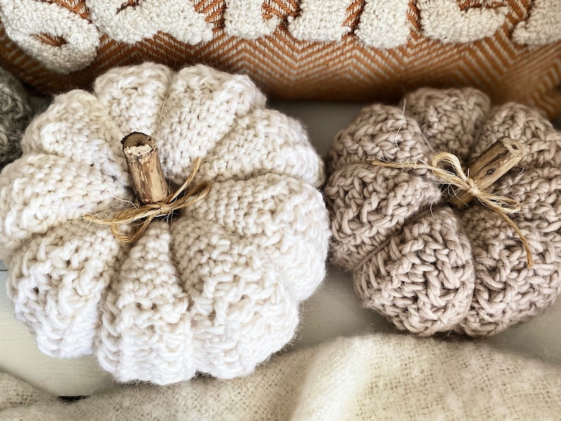 CROCHET PATTERN, The Wheatley Crochet Pumpkin Pattern in Two Sizes, Crochet Pumpkin Pattern, Crochet Pumpkins image 6