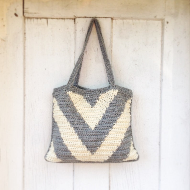 Crochet Pattern, Crochet Chevron Bag Pattern, Crochet Bag Pattern, Crochet, Crochet Pattern, Crochet Tote Pattern, Crochet Winter Bag image 4