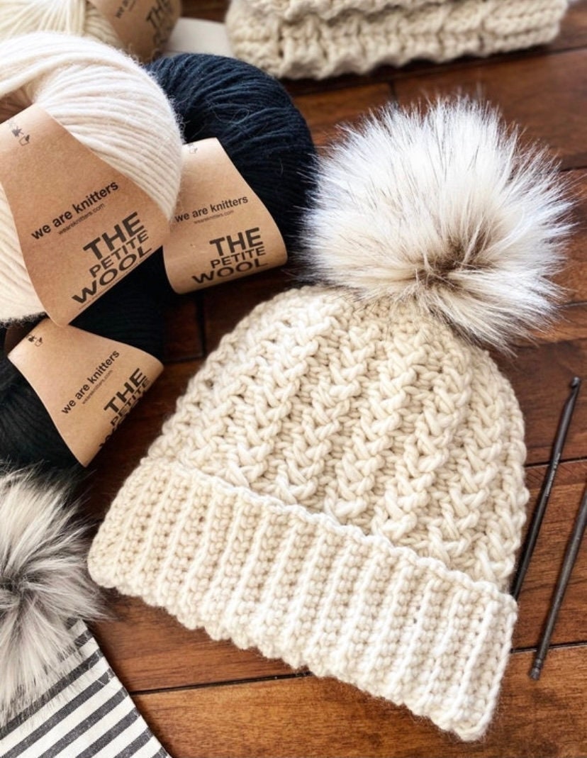 Emery Cluster Stitch Beanie Pattern 