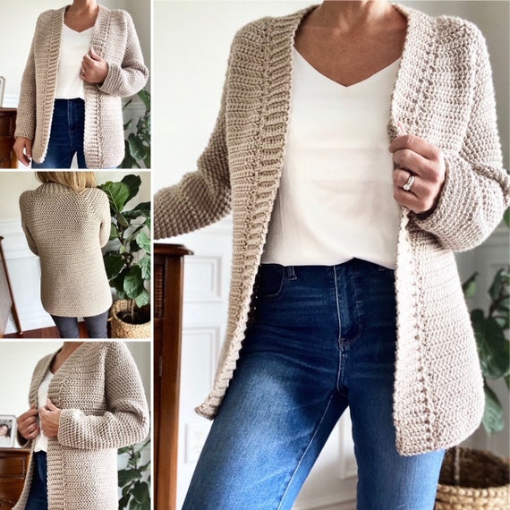 CROCHET PATTERN, the Chrislyn Cardigan, Sweater Pattern, Crochet