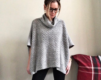 CROCHET PATTERN, The Park City Poncho, Crochet Poncho Pattern, Easy Poncho Pattern, Crochet Poncho Pattern, Crochet Sweater Pattern, Pattern