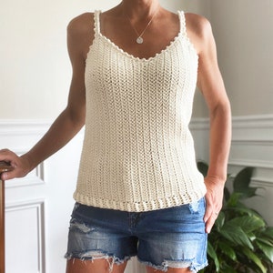 white crochet cami top