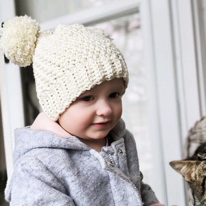 CROCHET PATTERN, Simple Seed Stitch Beanie, Crochet Baby and Toddler Hat Pattern, Easy Crochet Pattern image 4