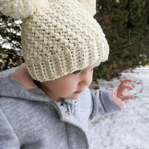 CROCHET PATTERN, Simple Seed Stitch Beanie, Crochet Baby and Toddler Hat Pattern, Easy Crochet Pattern image 8