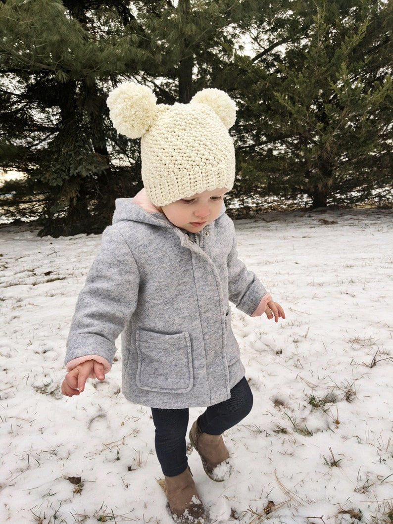 CROCHET PATTERN, Simple Seed Stitch Beanie, Crochet Baby and Toddler Hat Pattern, Easy Crochet Pattern image 7