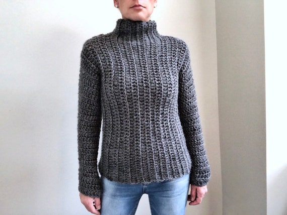 roll neck sweater crochet pattern