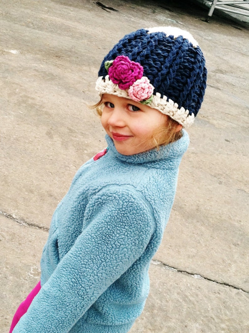 Crochet Hat Pattern, The Ruby Rose Hat, Girls Crochet Pattern, Hat Pattern, Hat Pattern, Hat Pattern, Crochet hat Pattern, Crochet Pattern image 2