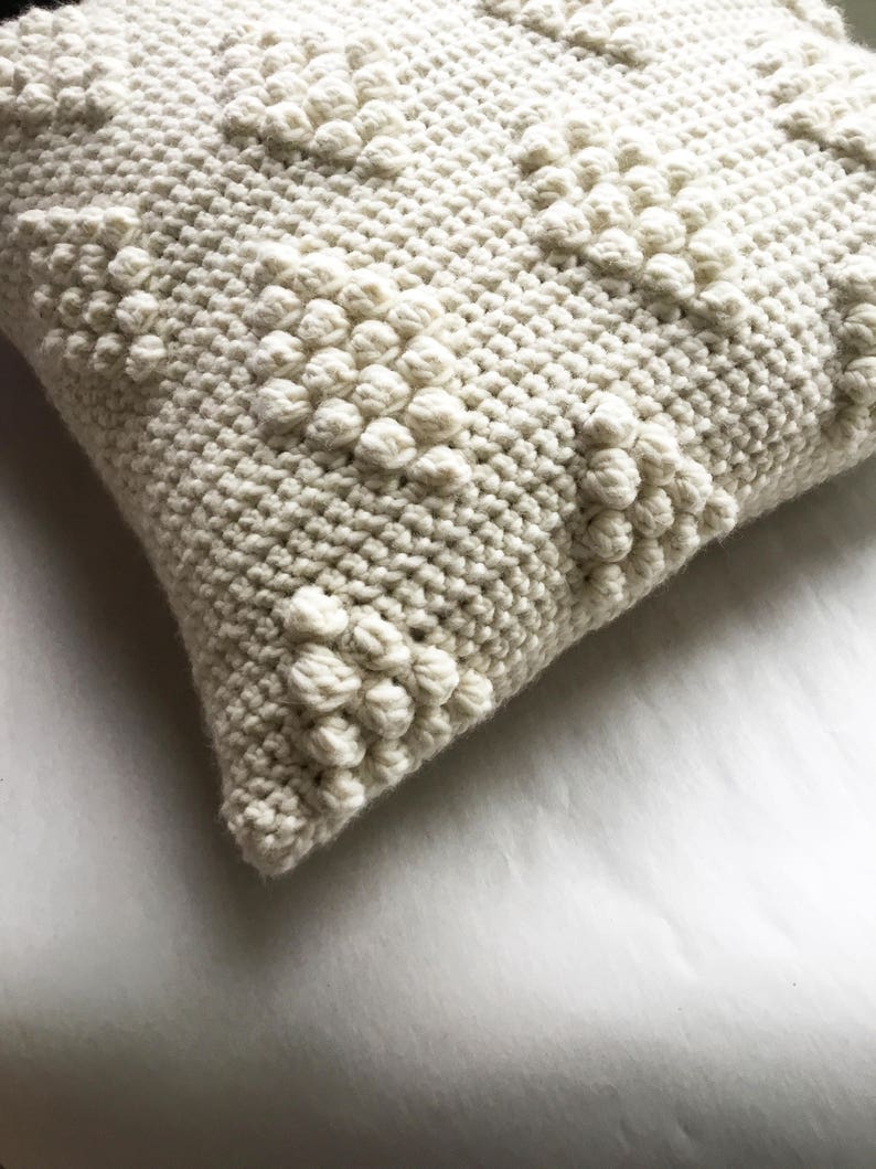 CROCHET PATTERN, Diamonds in the Puff Pillow Pattern, Crochet Pillow Pattern, Pattern, Crochet, Pattern, Pillow Pattern, Pillows Patterns image 4