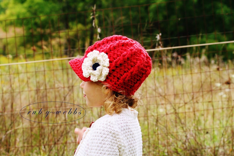 CROCHET PATTERN, Crochet Hat Pattern, Chunky Cabled Newsboy Hat Pattern, The Autumn Hat, Pattern, Christmas Patterns, Craft Supply, DIY image 2