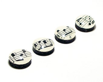 Vintage Sheet Music Bottlecap Magnet Set
