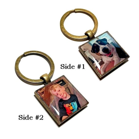 Double sided picture keychain deals