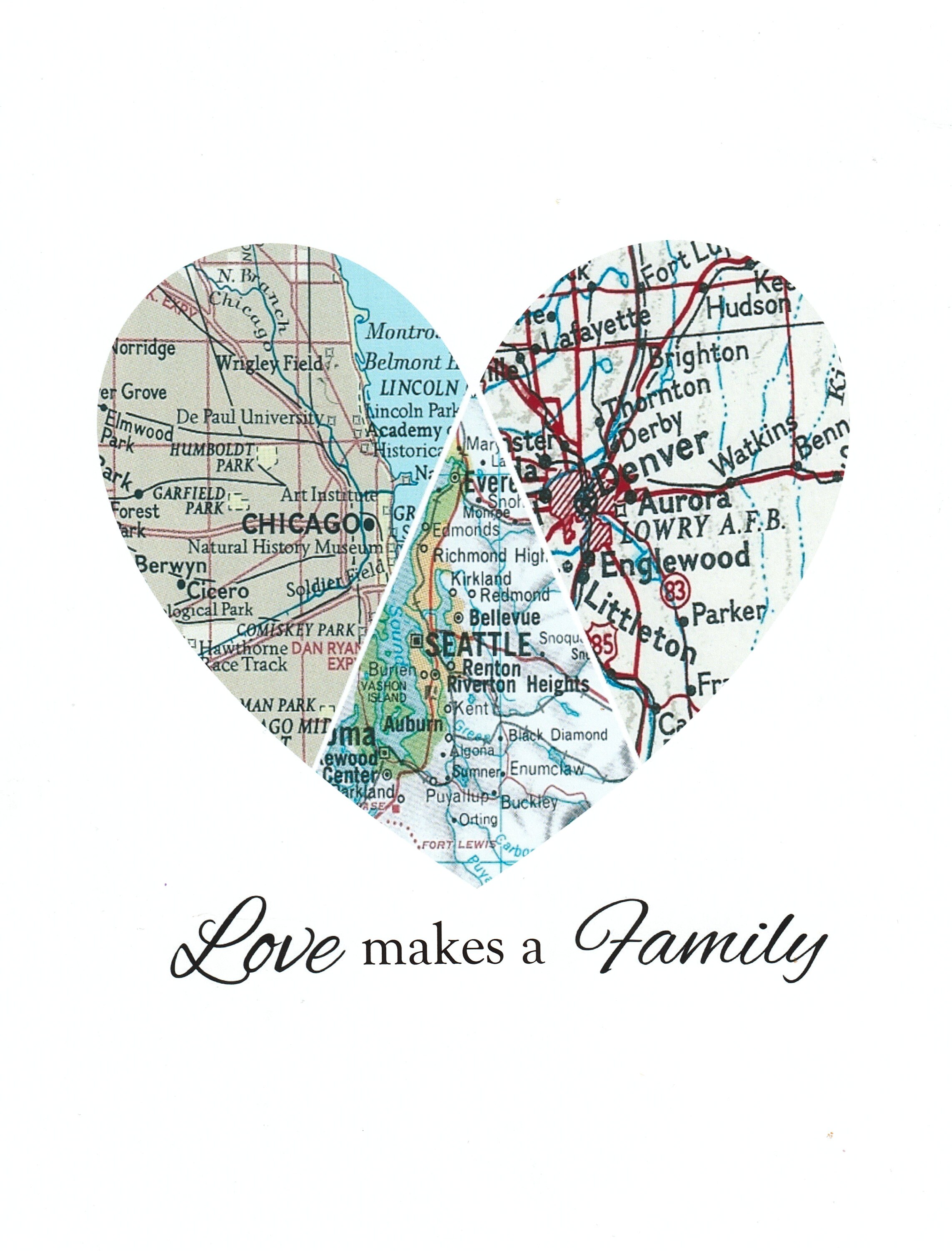 Drei Karte Herz Kunstdruck. Drucken Sie nur KEINEN Rahmen. Sie | Etsy