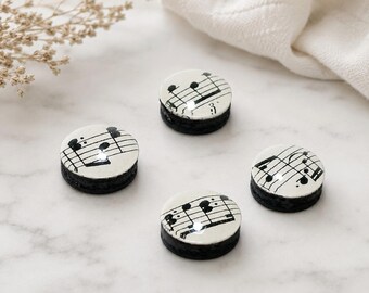 Vintage Sheet Music Magnets, Set of Four, Music Teacher Gift, Refrigerator Magnets, Handmade Music Note Magnets, Choir Gift, Piano Gift