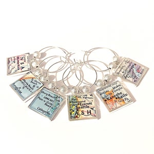 Kundenspezifische Karte Weinglas-Charme. 6er Set. Wählen Sie Standorte weltweit. Ziel Weinglas Charms Reise Geschenk Weinliebhaber. Weltkarte Charm