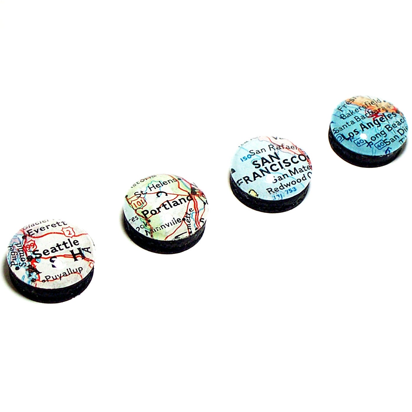 Buy Vintage Map Magnets. Set of Four. You Pick Cities States Online in  India Etsy